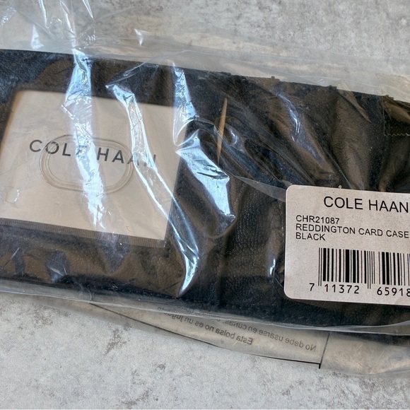 Cole Haan Reddington Card Case Wallet Black Leather - Picture 14 of 15